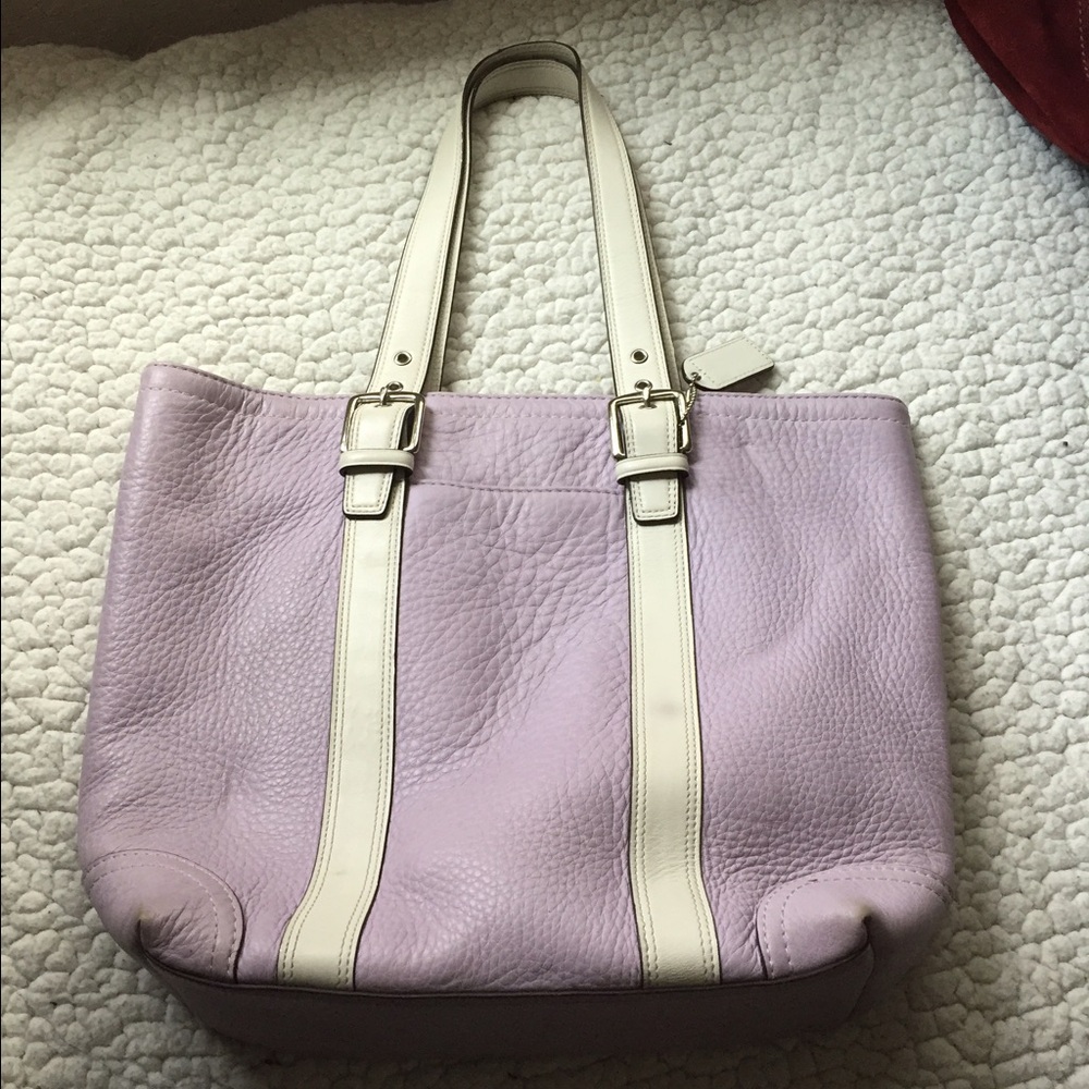 Coach Lavender and Cream Shoulder Bag